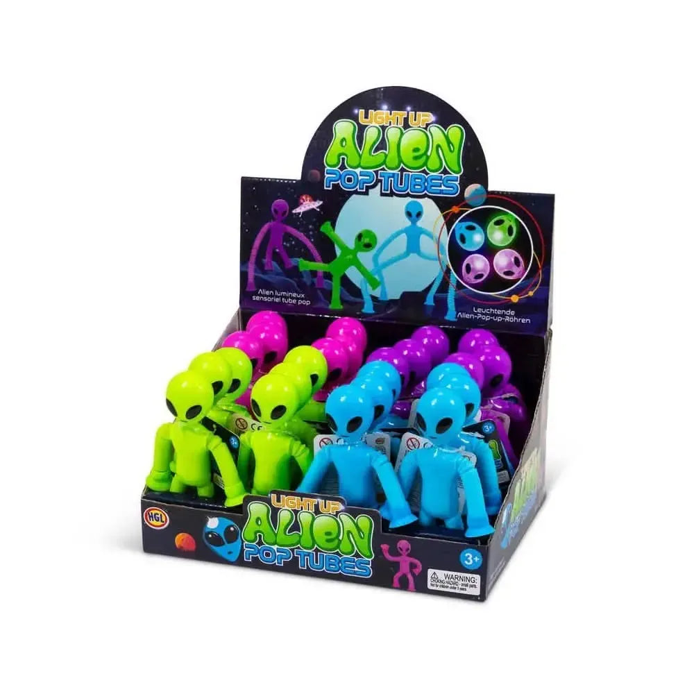 Light Up Alien Sensory Pop Tubes-Light Up Alien Sensory Pop Tubes