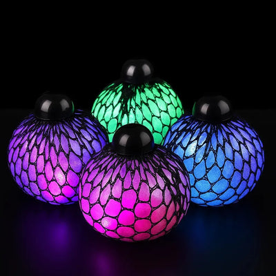 Light up Glitter Squishy Mesh Ball