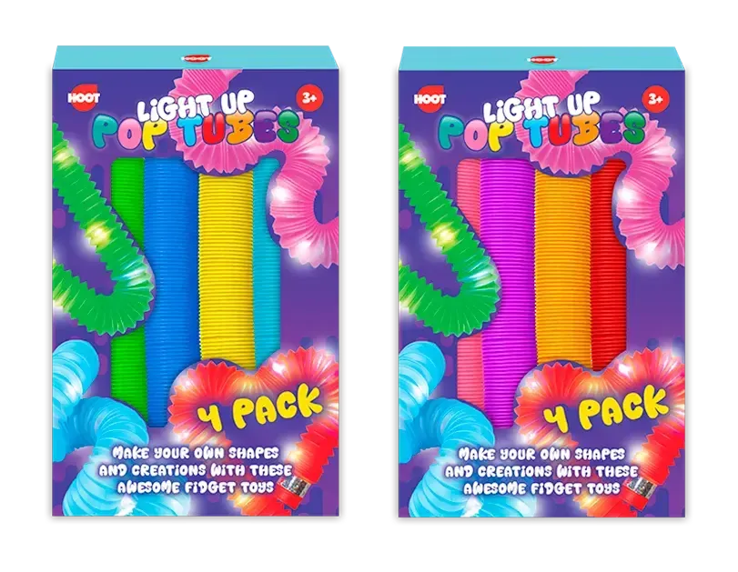 Light Up Pop Tubes 4 Pack-Light Up Pop Tubes 4 Pack