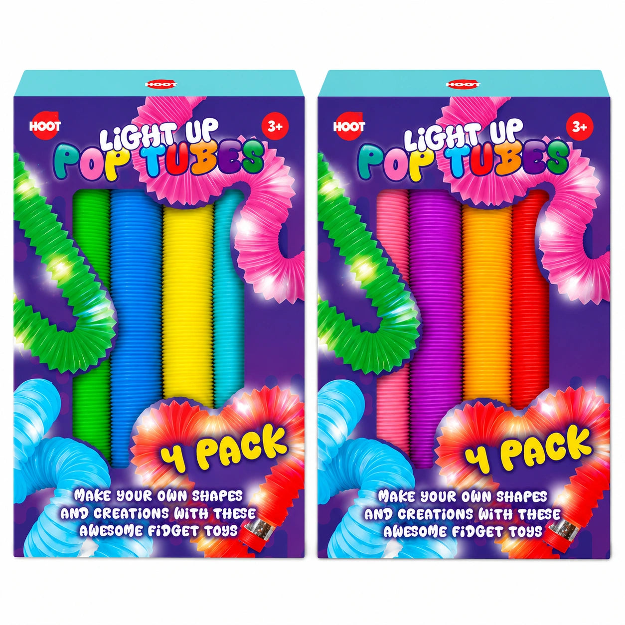 Light Up Pop Tubes 4 Pack-Light Up Pop Tubes 4 Pack