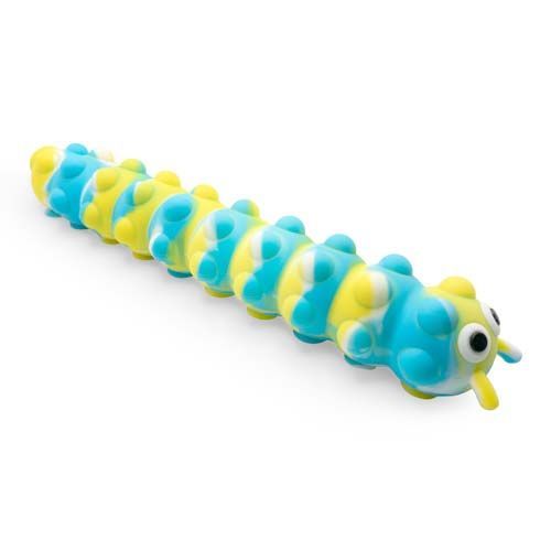 Light Up Push Popper Suction Caterpillar, Each Light Up Push Popper Suction Caterpillar is covered in small bubbles that make a gentle popping sound when pushed inwards. The bottom of the caterpillar features suction cup Feet which allows you to stick him to a smooth surface and watch him light up as you pull him away! The Light Up Push Popper Suction Caterpillar is suitable for children and adults who love to fiddle and fidget, great for relieving stress and anxiety The Light Up Push Pop Caterpillar is ide