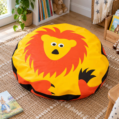 Lion Animal Bean Bag — full lion design in home playroom
