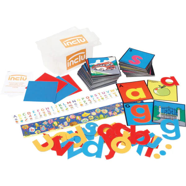 Literacy Discovery Set, This set is an ideal accompaniment for introducing children to literacy. Including resources to teach letters and the alphabet, the basic building blocks of literacy itself.The activities suggested are aimed at the 3 ½ – 6 year age group, giving the children the opportunity to develop and practice the basic skills necessary to understand language.The suggested activities aim to cover the following key areas:-Recognition and naming of written letters Literacy Discovery Set 1 set of al
