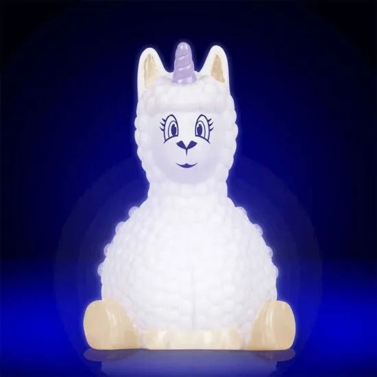 Llamacorn Night Light, The Llamacorn Night Light combines the whimsy of a unicorn with the charm of a llama to create a joyful and calming night light for young children. This cute and enchanting statue illuminates with a warming glow, bringing comfort and a touch of magic to bedtime. Llamacorn Night Light Features: Magical Hybrid Design: The Llamacorn Night Light features a unique and adorable design that combines the best of both unicorns and llamas. It's a llama with a unicorn twist, making it a delightf