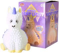 Llamacorn Night Light, The Llamacorn Night Light combines the whimsy of a unicorn with the charm of a llama to create a joyful and calming night light for young children. This cute and enchanting statue illuminates with a warming glow, bringing comfort and a touch of magic to bedtime. Llamacorn Night Light Features: Magical Hybrid Design: The Llamacorn Night Light features a unique and adorable design that combines the best of both unicorns and llamas. It's a llama with a unicorn twist, making it a delightf