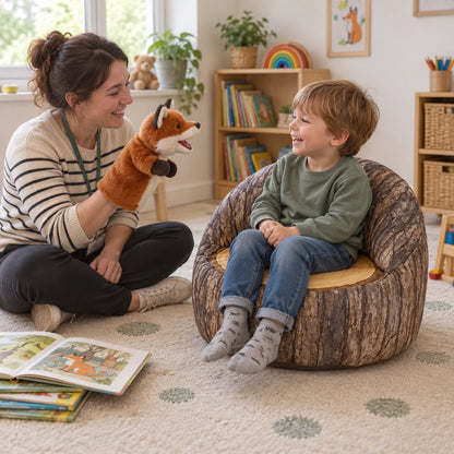Log Beany Chair — puppet storytime