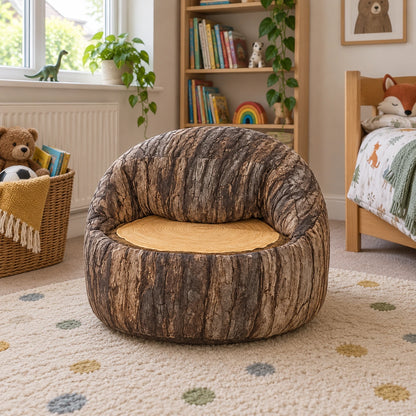 Log Beany Chair — bedroom front view
