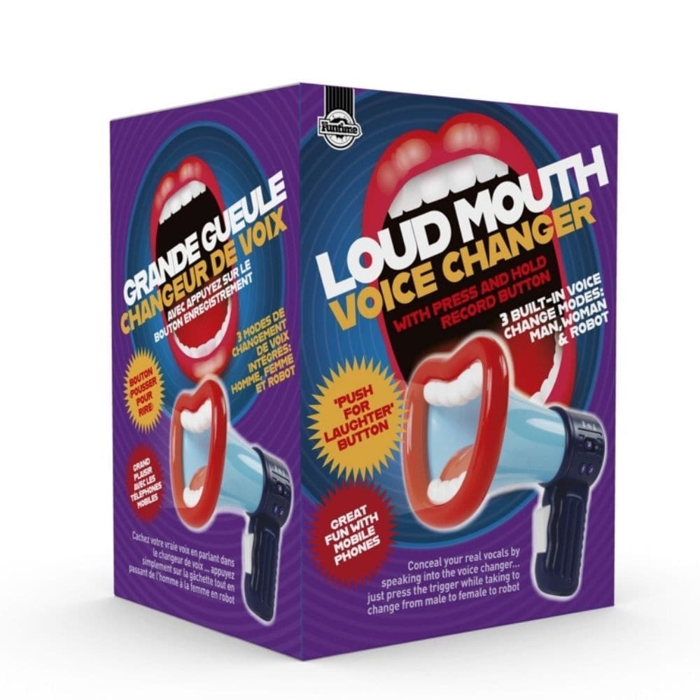 Loud Mouth Voice Changer, Who said that? Everyone will think it's a robot from the future, but really it's just your child speaking into the Loud Mouth Voice Changer. The Loud Mouth Voice Changer has a funny Smiley face which is a hot topic of fun discussion. The Funny Voice Changer is a great resource for promoting self expression and turn taking and exploring cause and effect. Modify your voice with the sound change settings and play it back to friends and family! Modify your voice with this lippy little 