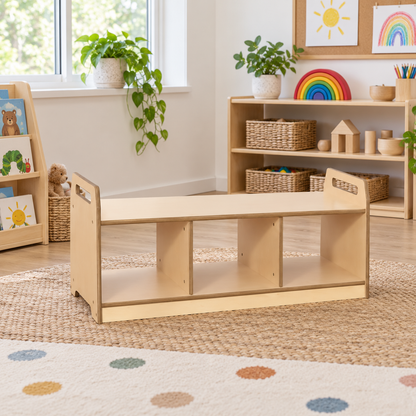Low Level Storage Bench in a bright early years classroom – view 2