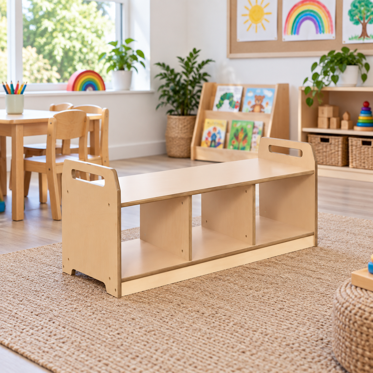 Low Level Storage Bench in a bright early years classroom – view 3