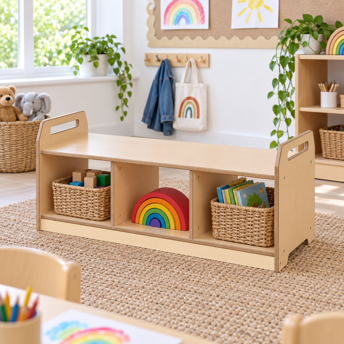 Low Level Storage Bench in a bright early years classroom – view 5