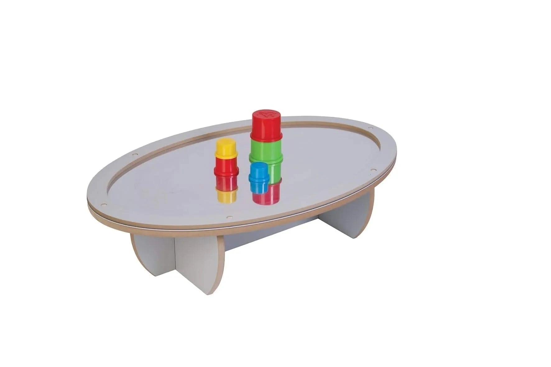 Low Oval Mirrored Table-Low Oval Mirrored Table