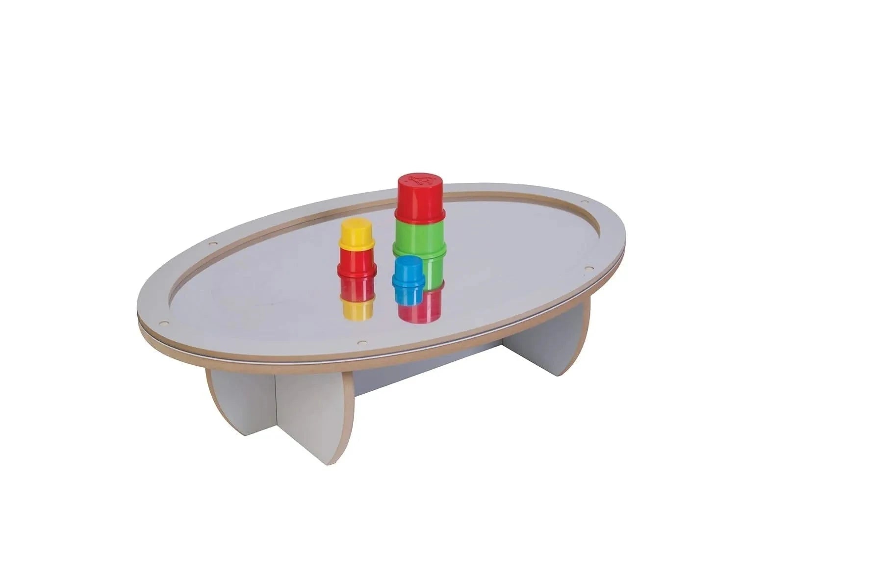 Low Oval Mirrored Table-Low Oval Mirrored Table