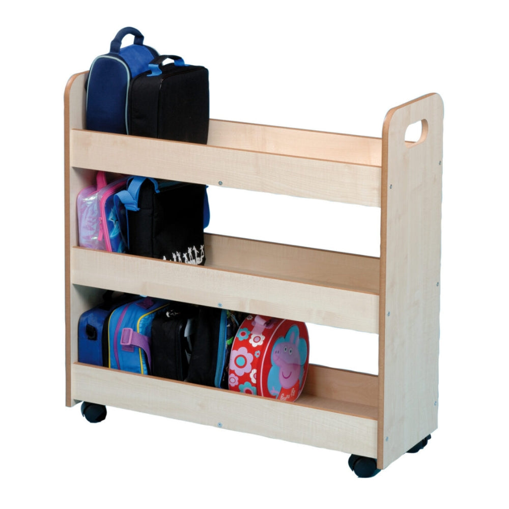 Lunch Box Trolley, The Lunch Box Trolley is a classic and efficient storage solution designed to make school lunches and equipment organization a breeze. With three fixed shelves and lockable castors, this trolley offers both convenience and mobility. Lunch Box Trolley Features: Traditional Style: This trolley is designed in a traditional style, making it a timeless addition to any school setting. Its classic design ensures it seamlessly fits into various environments. Ample Storage: With three storage shel