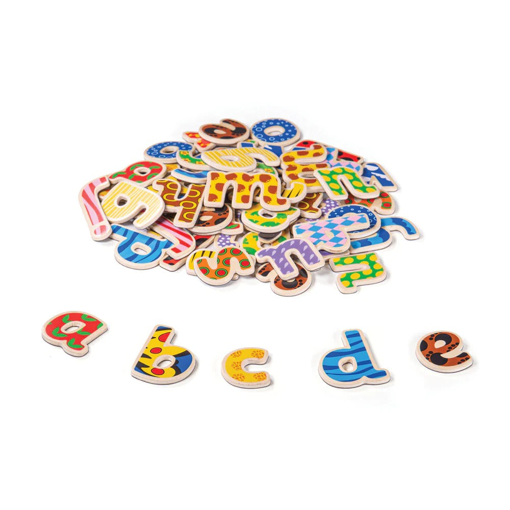 Magnetic Letters Lowercase Pack of 58, These brightly coloured lowercase magnetic letters are crafted from wood and have magnetic backs, ideal for use with the Tidlo Easel, or on the fridge! With these lowercase magnetic letters, children will be able to develop their spelling skills, basic literacy and letter recognition and create their own words and messages. This 58 piece set of lower case magnetic letters includes letters a to z with extra vowels. High quality and brightly painted, these lowercase lett