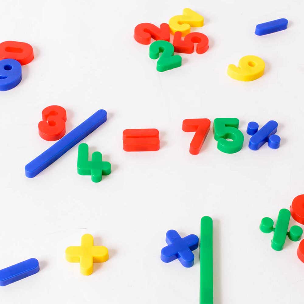 Magnetic Numbers and Symbols, These Magnetic Numbers and Symbols are a vibrant and engaging tool for teaching children in a classroom setting. The set includes a variety of brightly coloured numbers and symbols that can be used to assist in teaching basic mathematics. The magnetic feature allows for easy and secure placement on any magnetic surface, such as a whiteboard or fridge. The Magnetic Numbers and Symbols come in a convenient storage tub, ensuring they are kept safe and organised when not in use. Th