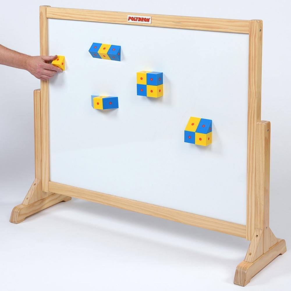 Magnetic Polydron Activity Board, The Magnetic Polydron Activity Board is a versatile and durable tool that is perfect for both classroom teaching and hands-on learning. With a magnetic dry wipe surface on one side and a magnetic chalkboard surface on the other, this activity board offers endless possibilities for interactive and engaging lessons.Ideal for demonstrating geometric nets with Magnetic Polydron, this activity board allows students to explore and visualize three-dimensional shapes in a tangible 