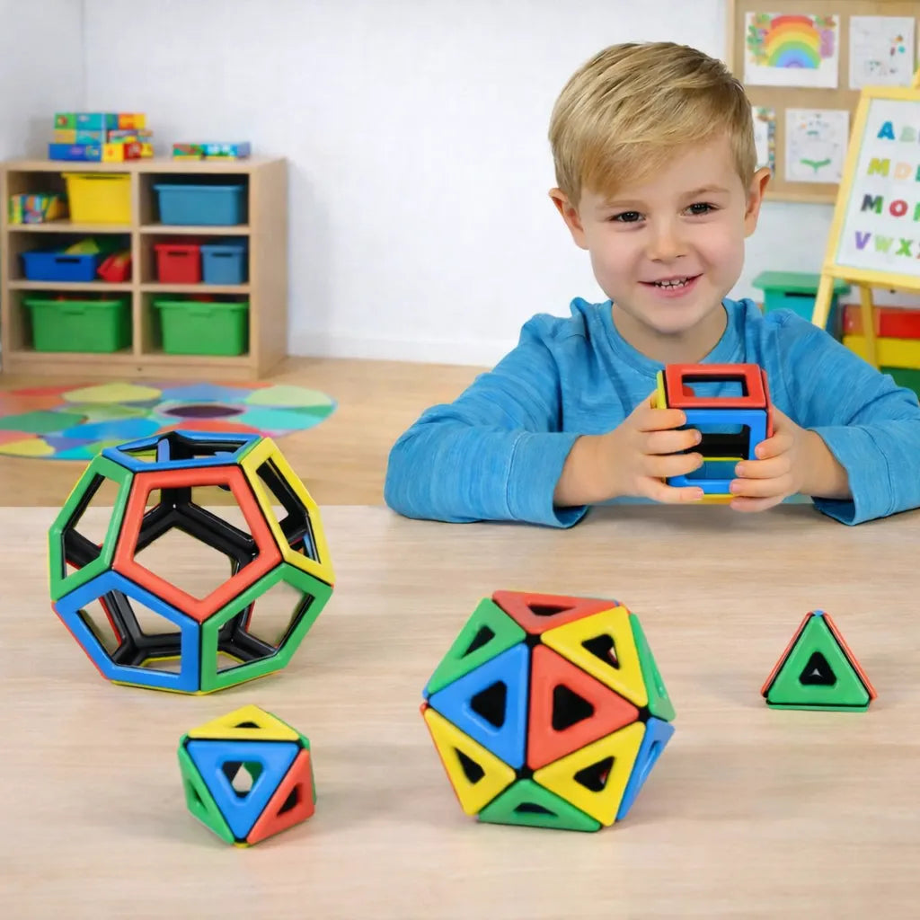 Magnetic Polydron Platonic Solids Set-Magnetic Polydron Platonic Solids Set