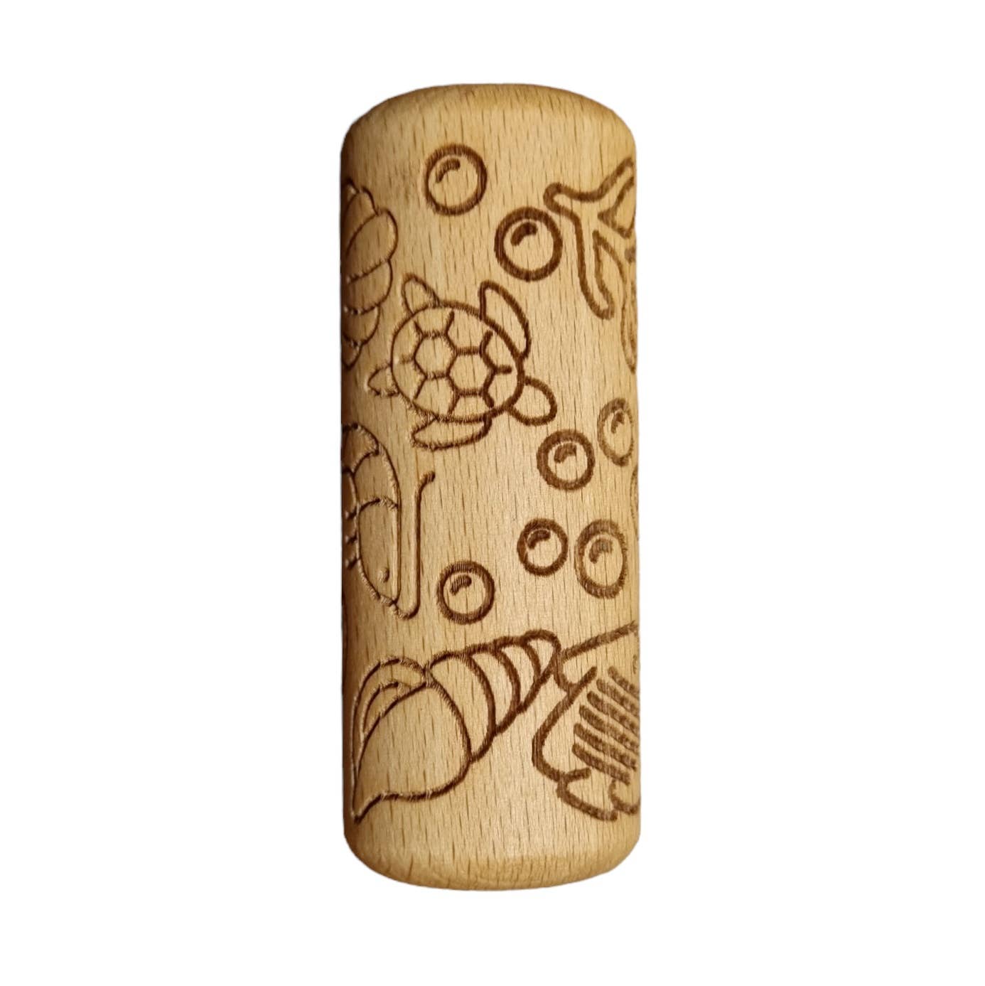 Marine Animal Wooden Roller, The Embossed Clay Roller is a fantastic tool for unleashing your creativity and exploring the joys of pottery! This wooden roller is adorned with delightful designs that bring a fascinating underwater world to life in your hand. You can use it to roll out clay and create a range of intricate textures and patterns that will enhance your artwork and make it truly unique. The roller is lightweight and easy to handle, making it ideal for children and adults alike. It's perfect for o