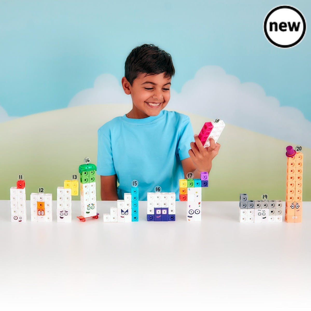 MathLink® Cubes Numberblocks 11-20 Activity Set, Meet the Numberblocks, stars of the award-winning CBeebies series! Now children can use special edition Numberblocks MathLink Cubes to build the Numberblocks Eleven to Twenty in all the ways shown in the series, and master early maths skills through fun activities. Ideal for learning in the classroom and at home, this MathLink Cubes Numberblocks 11-20 Activity Set brings Numberblocks learning to life as children create their very own Numberblocks Eleven to Tw