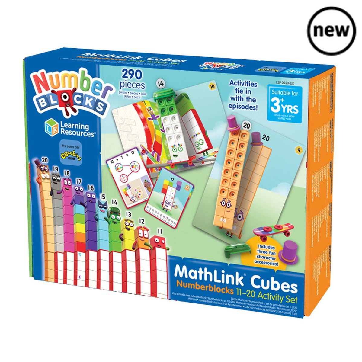 MathLink® Cubes Numberblocks 11-20 Activity Set, Meet the Numberblocks, stars of the award-winning CBeebies series! Now children can use special edition Numberblocks MathLink Cubes to build the Numberblocks Eleven to Twenty in all the ways shown in the series, and master early maths skills through fun activities. Ideal for learning in the classroom and at home, this MathLink Cubes Numberblocks 11-20 Activity Set brings Numberblocks learning to life as children create their very own Numberblocks Eleven to Tw