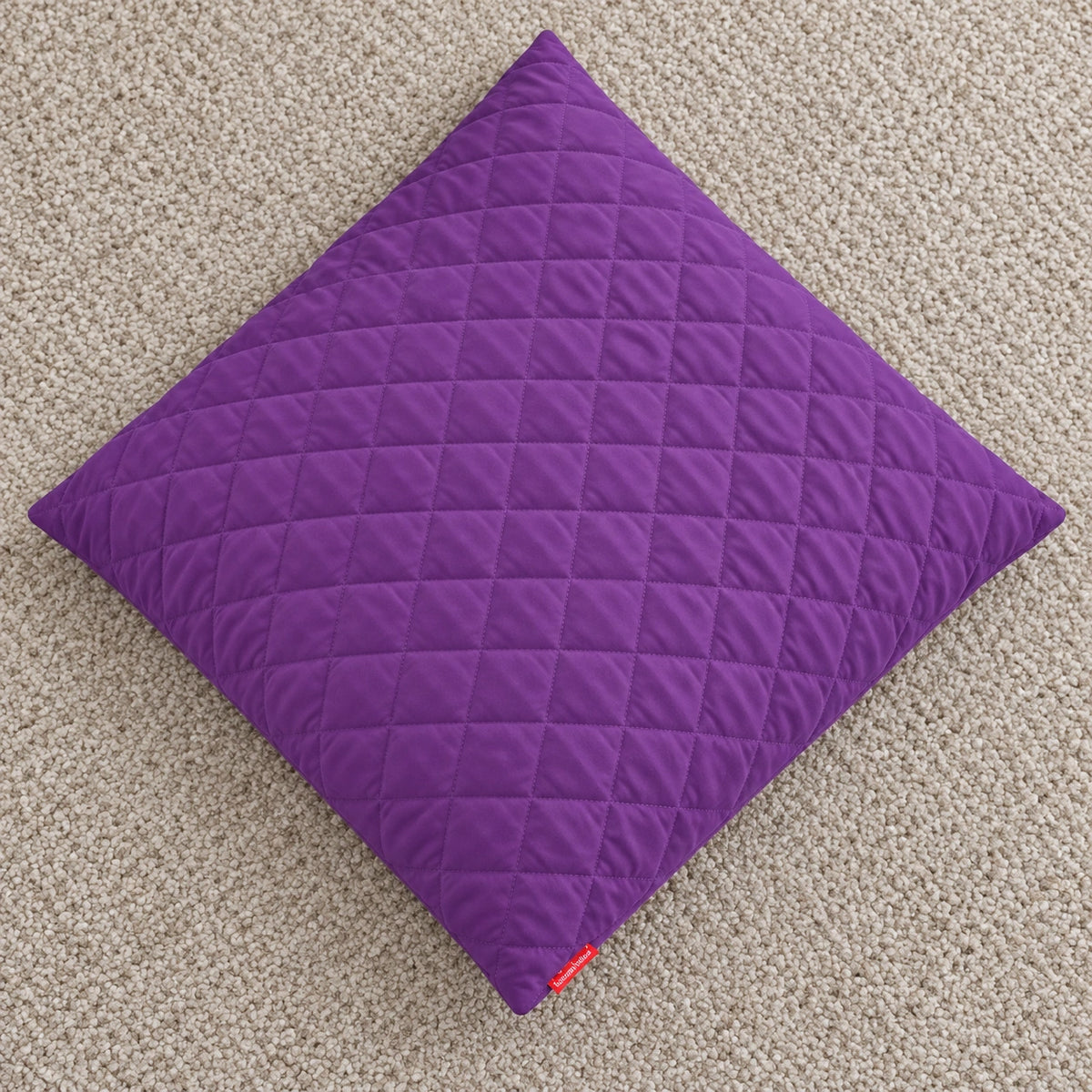 Medium Outdoor Quilted Cushion — Purple overhead product view