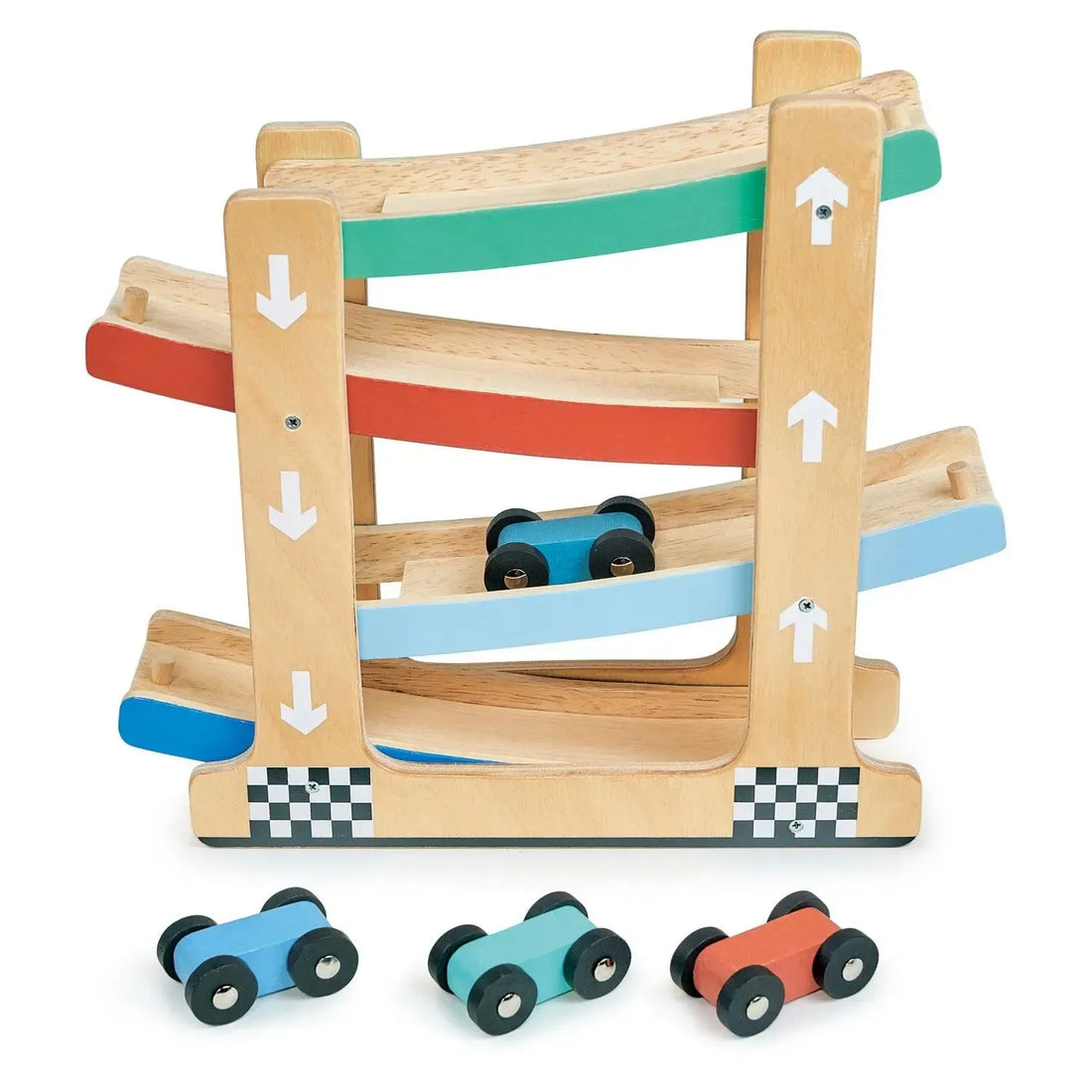 Mentari Wooden Ramp Racer Toy,Car Racing Tower,Click Clack Race Track ...