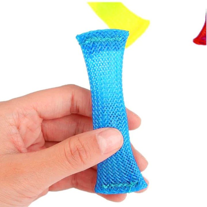 Mesh and Marble Fidgets, You can Squeezes or slide the marble forth and back, bend it, fold it, squeezes the sleeve together and roll the marble like shaking bell.The Mesh & Marble toy has a durable mesh tube which contains a small and concealable marble inside, can be used multiple times for playing. Mesh and Marble Fidgets Mesh & Marble toy helps release anxiety and stress, help improve concentration. The Mesh & Marble toy is made of durable high-density nylon and marble, with a proprietary splicing metho