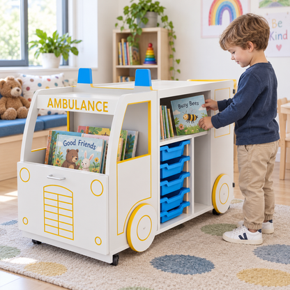Micro Ambulance Library Book Store & Display in a bright early years classroom – view 3