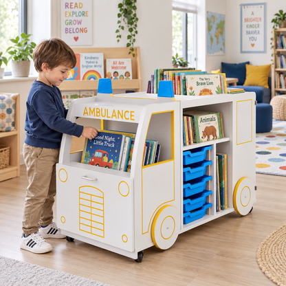 Micro Ambulance Library Book Store & Display in a bright early years classroom – view 6