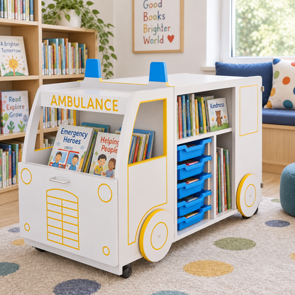 Micro Ambulance Library Book Store & Display in a bright early years classroom – view 8
