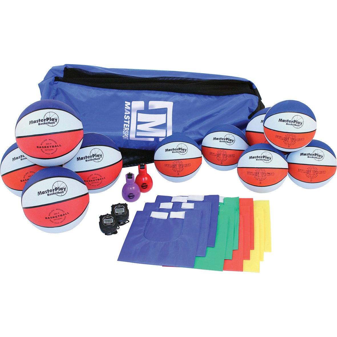Mini-Basketball England Kit Take 6, Are you in search of an engaging game that encourages skill development and teamwork for mixed boys and girls groups? Look no further than the Mini-Basketball England Kit. This comprehensive kit is designed to promote maximum participation while introducing essential roles such as scorer, timekeeper, and referee. Key Components: Basketballs: The kit includes 10 basketballs, with 5 each of sizes 3 and 5. This variety allows players of different ages and skill levels to par