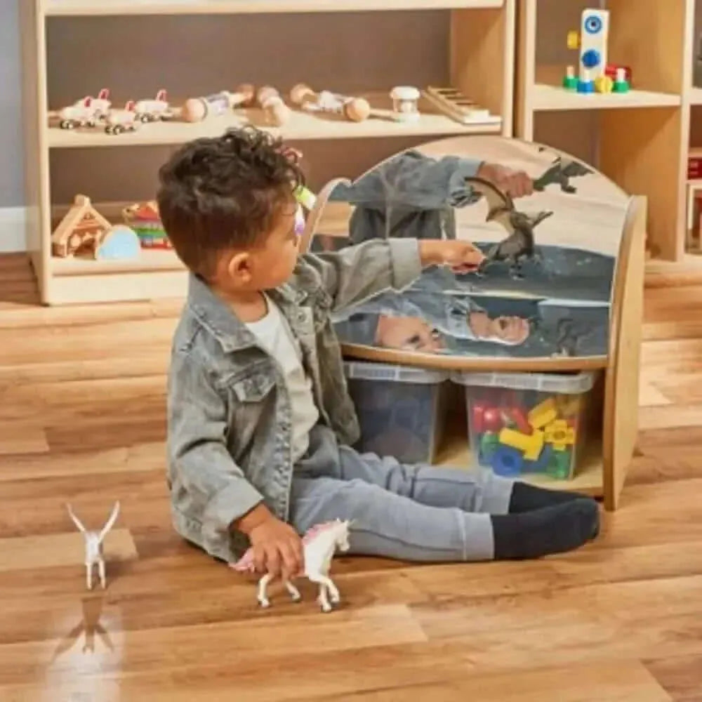 Mini Range Shelf with Mirrors and Trays-Mini Range Shelf with Mirrors and Trays