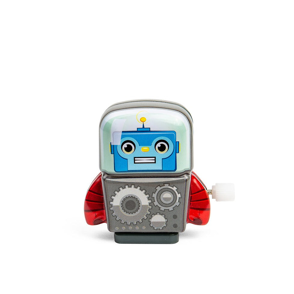 Mini Wind Up Tin Robots, Beep boop! Schylling’s Wind Up Tin Robots are ready to move and groove. Each mini robot has metal pins that rotate and propel the robot forwards. With six assorted designs available, you’ve got to collect them all (picked at random, colours and styles vary). At 5.5cm tall, these pocket-sized tin robots are the ideal stocking fillers, party favours or travel toys. Features colourful retro designs that evoke memories of bygone childhoods. No batteries needed, just wind the mini robots