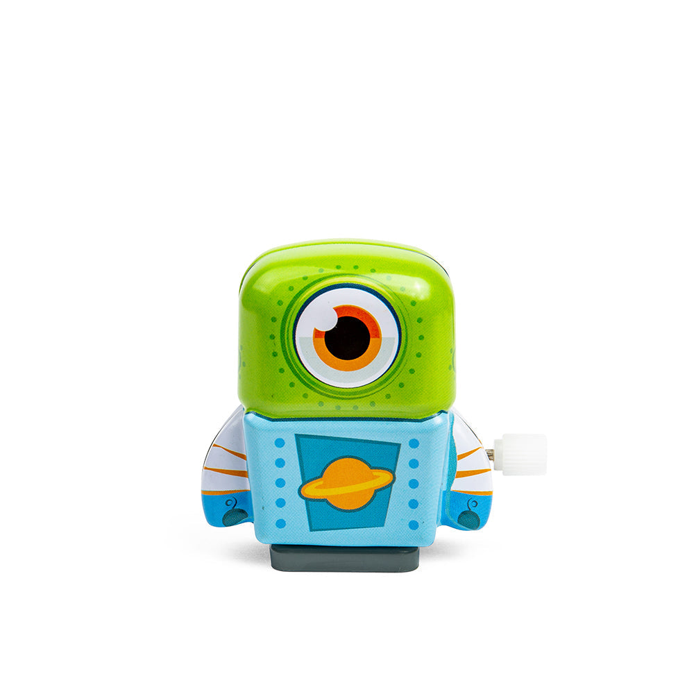 Mini Wind Up Tin Robots, Beep boop! Schylling’s Wind Up Tin Robots are ready to move and groove. Each mini robot has metal pins that rotate and propel the robot forwards. With six assorted designs available, you’ve got to collect them all (picked at random, colours and styles vary). At 5.5cm tall, these pocket-sized tin robots are the ideal stocking fillers, party favours or travel toys. Features colourful retro designs that evoke memories of bygone childhoods. No batteries needed, just wind the mini robots