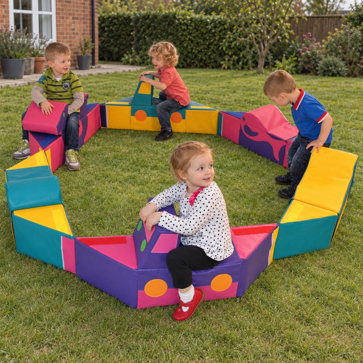 Modular Merry-Go Round 6 Rides soft play set, natural play photograph 2