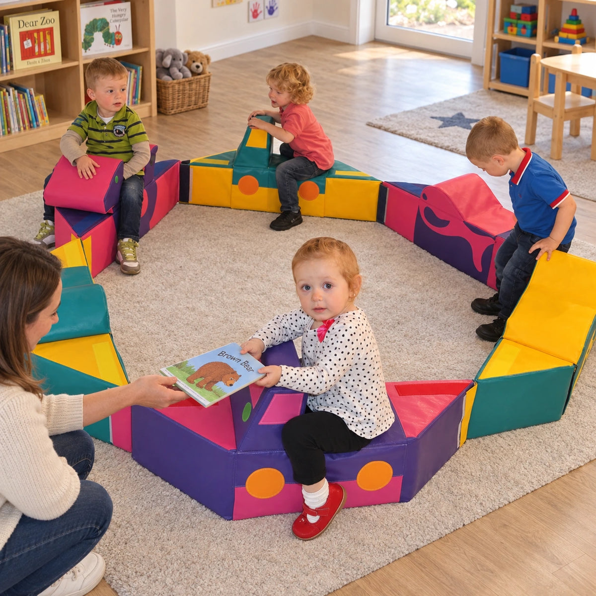 Modular Merry-Go Round 6 Rides soft play set, natural play photograph 8