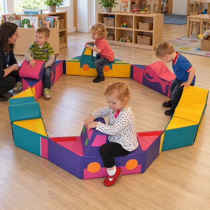 Modular Merry-Go Round 6 Rides soft play set, natural play photograph 1