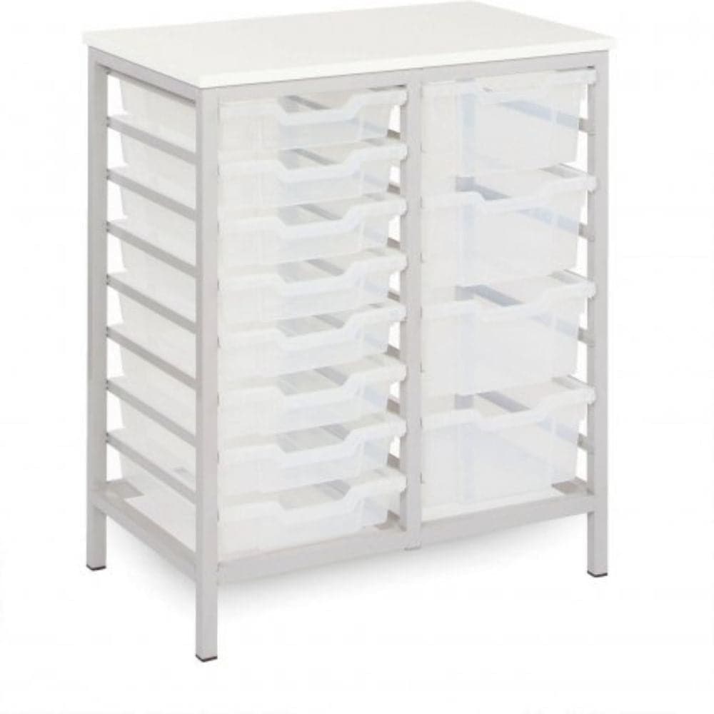 Monarch 16 Shallow Tray Unit - Clear, The Monarch 16 Shallow Tray Unit has been specifically designed for Schools and Universities and Health care settings, and recently helped the NHS in the battle against COVID with many of these units supplied to pop up testing centres due to there ease of relocation and the easy cleaning ability. The Monarch 16 Shallow Tray Unit is a durable,stylish addition to any setting. We offer a large Monarch range so if you want any help, or can’t see what you’re looking for, jus