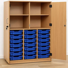 Monarch 24 Shallow Tray Storage Cupboard with Lockable Doors-Monarch 24 Shallow Tray Storage Cupboard with Lockable Doors