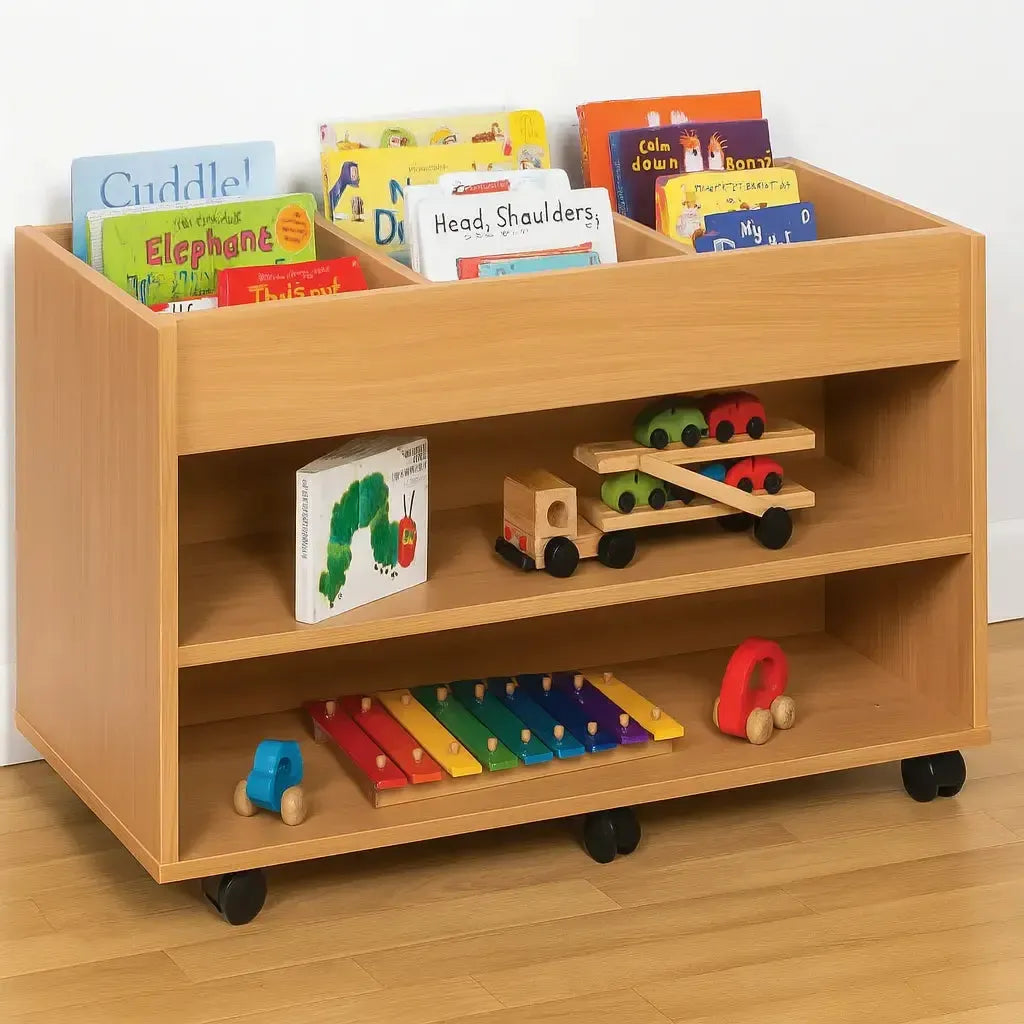 Monarch 6 Bay Double Sided Artbox Library Book Storage Unit with Fixed Shelf-Monarch 6 Bay Double Sided Artbox Library Book Storage Unit with Fixed Shelf