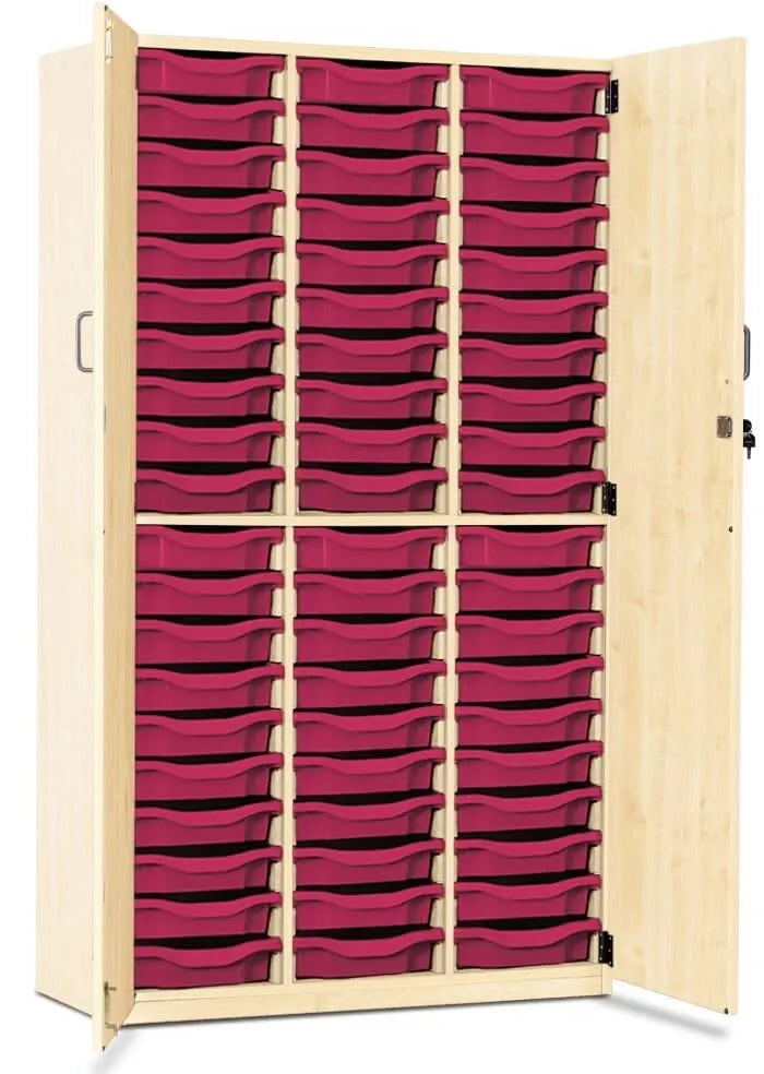 Monarch 60 Shallow Tray Storage Cupboard with Lockable Doors-Monarch 60 Shallow Tray Storage Cupboard with Lockable Doors