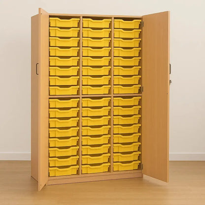 Monarch 60 Shallow Tray Storage Cupboard with Lockable Doors-Monarch 60 Shallow Tray Storage Cupboard with Lockable Doors