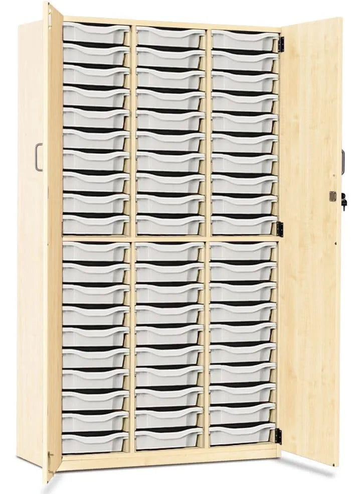 Monarch 60 Shallow Tray Storage Cupboard with Lockable Doors-Monarch 60 Shallow Tray Storage Cupboard with Lockable Doors