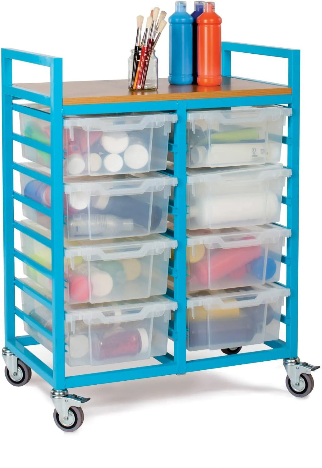 Monarch Art Trolley With 8 Deep Trays And Lids-Monarch Art Trolley With 8 Deep Trays And Lids