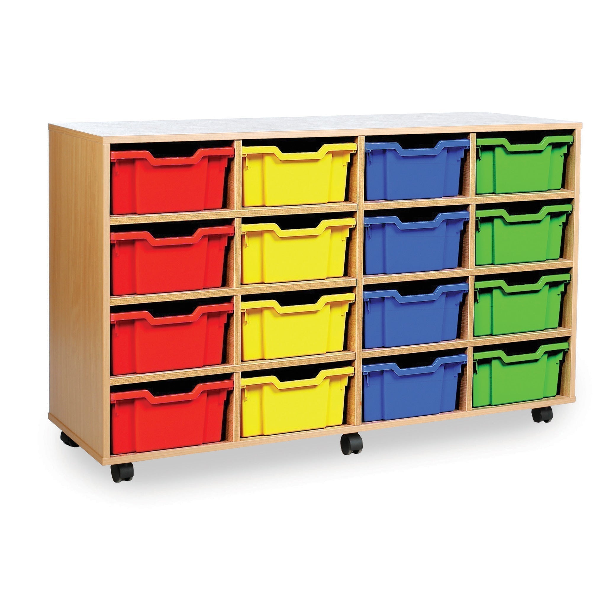 Monarch deep tray storage unit, The Monarch Deep Tray Storage Unit offers a robust and highly functional storage solution, perfect for classroom settings or other spaces requiring organized storage. Built for durability and ease of use, this unit is a sensible choice for environments that need to withstand daily wear and tear. Monarch Deep Tray Storage Unit Features: Versatile Storage Options The unit is available in three different configurations—12, 16, or 18 deep trays—providing ample space to store a va