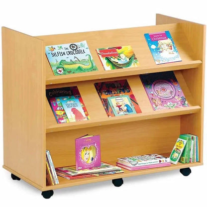 Monarch Double Sided Library Unit with 2 Angled and 1 Horizonal Shelf-Monarch Double Sided Library Unit with 2 Angled and 1 Horizonal Shelf