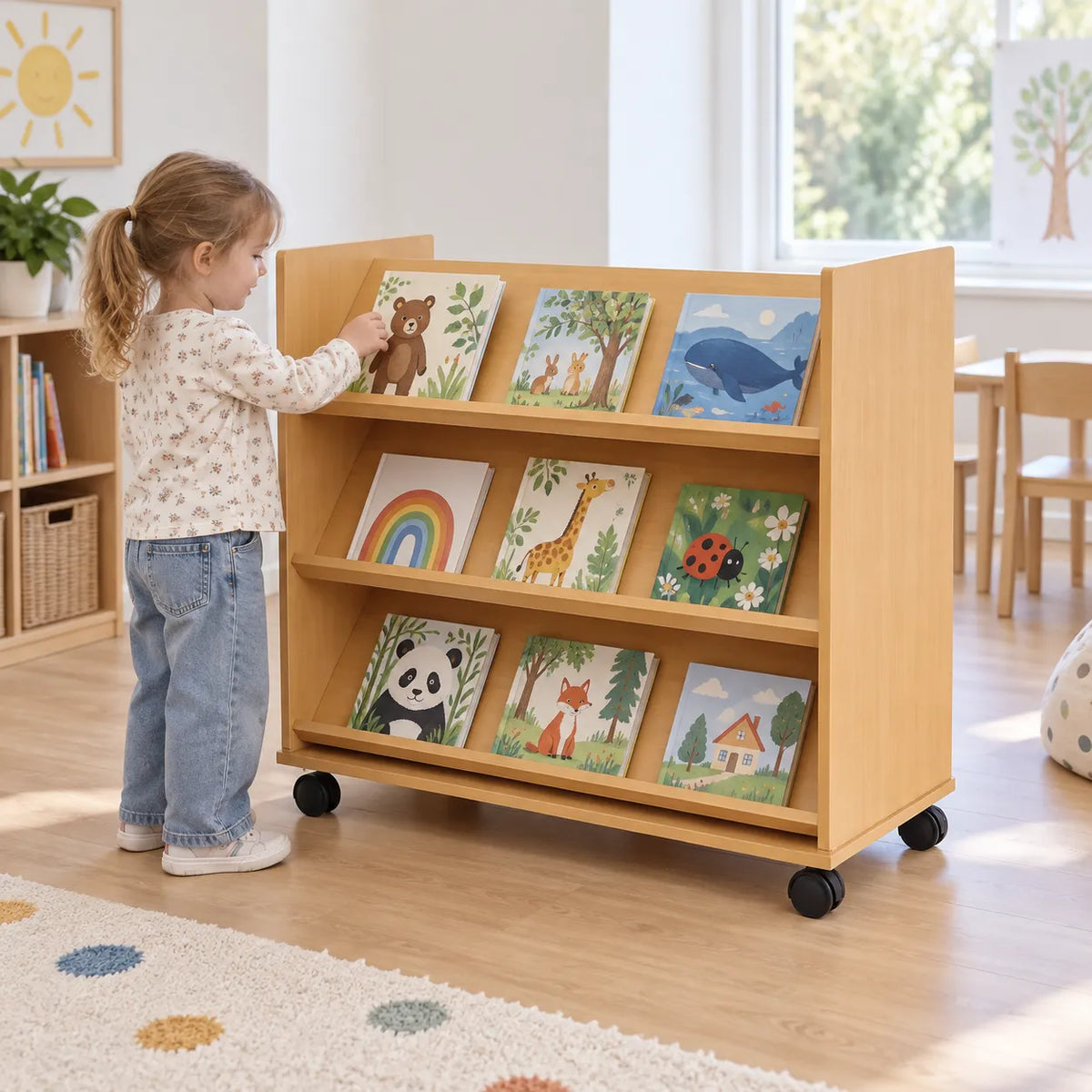 Library Slanted Double Side Rack Monarch Double Sided Library Unit with 3 Angled Shelves,library ...