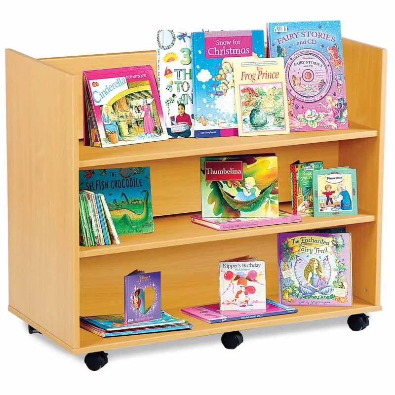 Monarch Double Sided Library Unit with 3 Horizonal Shelves Each Side-Monarch Double Sided Library Unit with 3 Horizonal Shelves Each Side