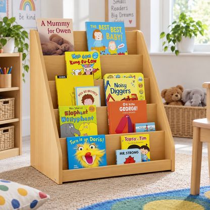 Monarch Library Unit With 5 Tiered Fixed Shelves in a bright early years classroom